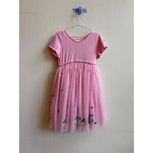 Hanna Andersson Pink Tulle and Applique Dress 8Y